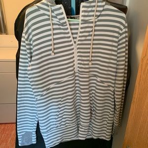 Striped half zip hoodie